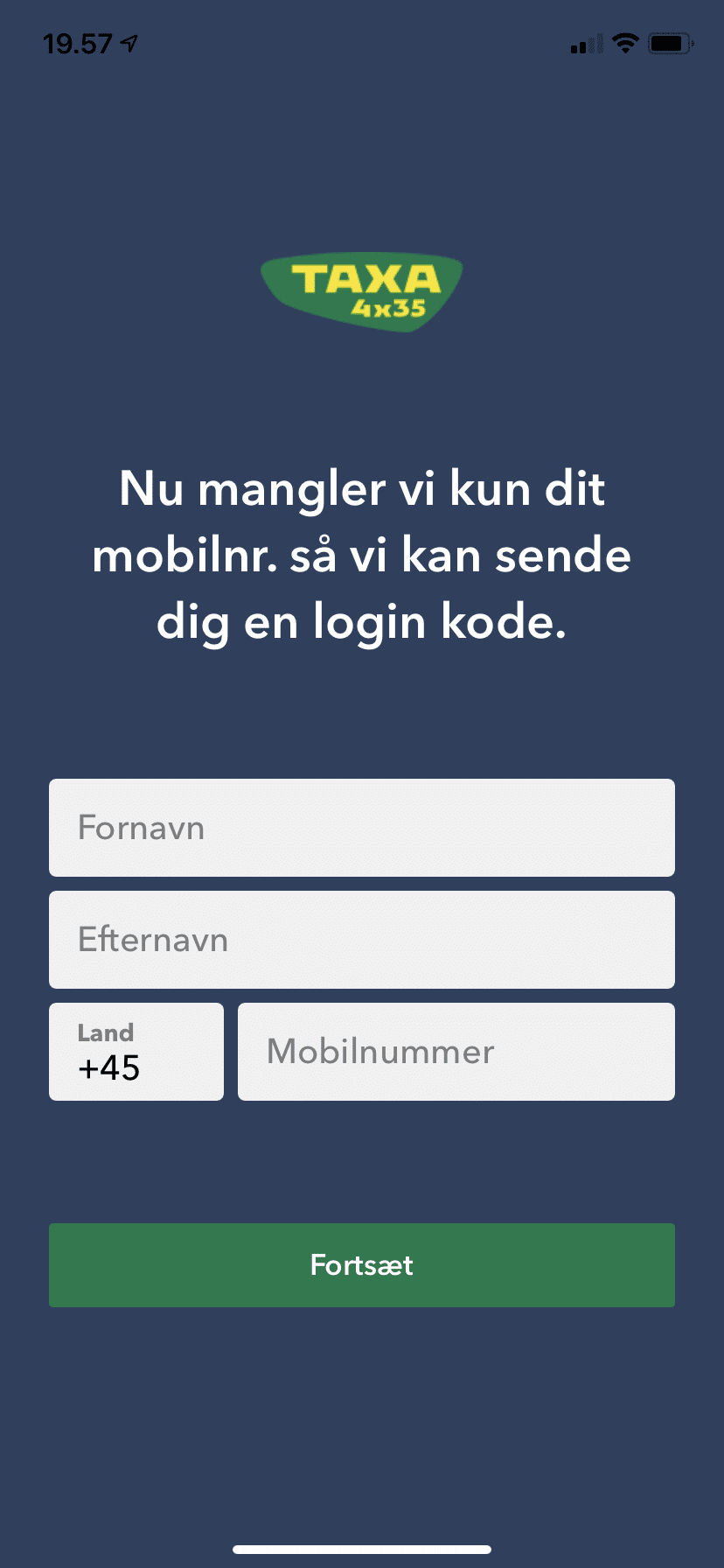 Opret en brugerprofil i TAXA app 4