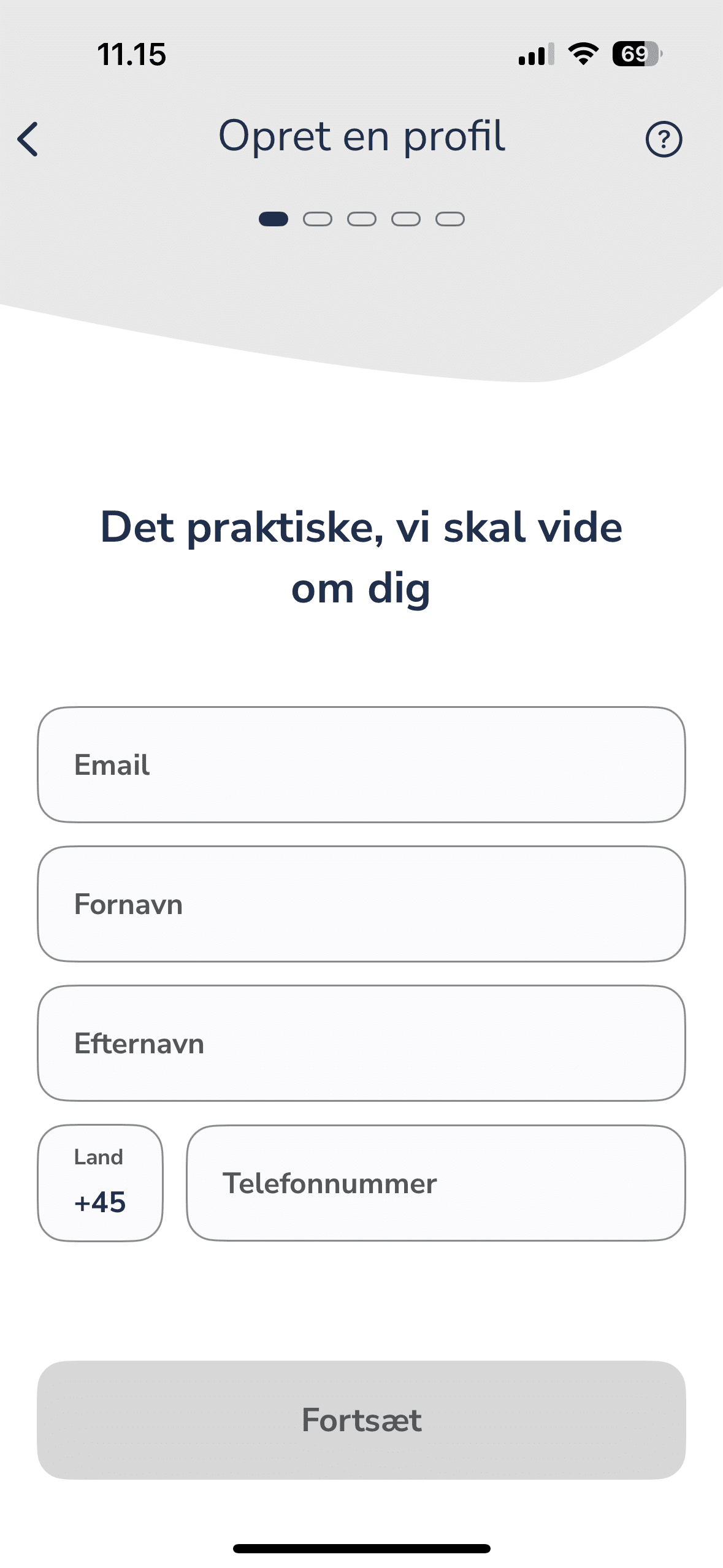 Opret en brugerprofil i TAXA app 2