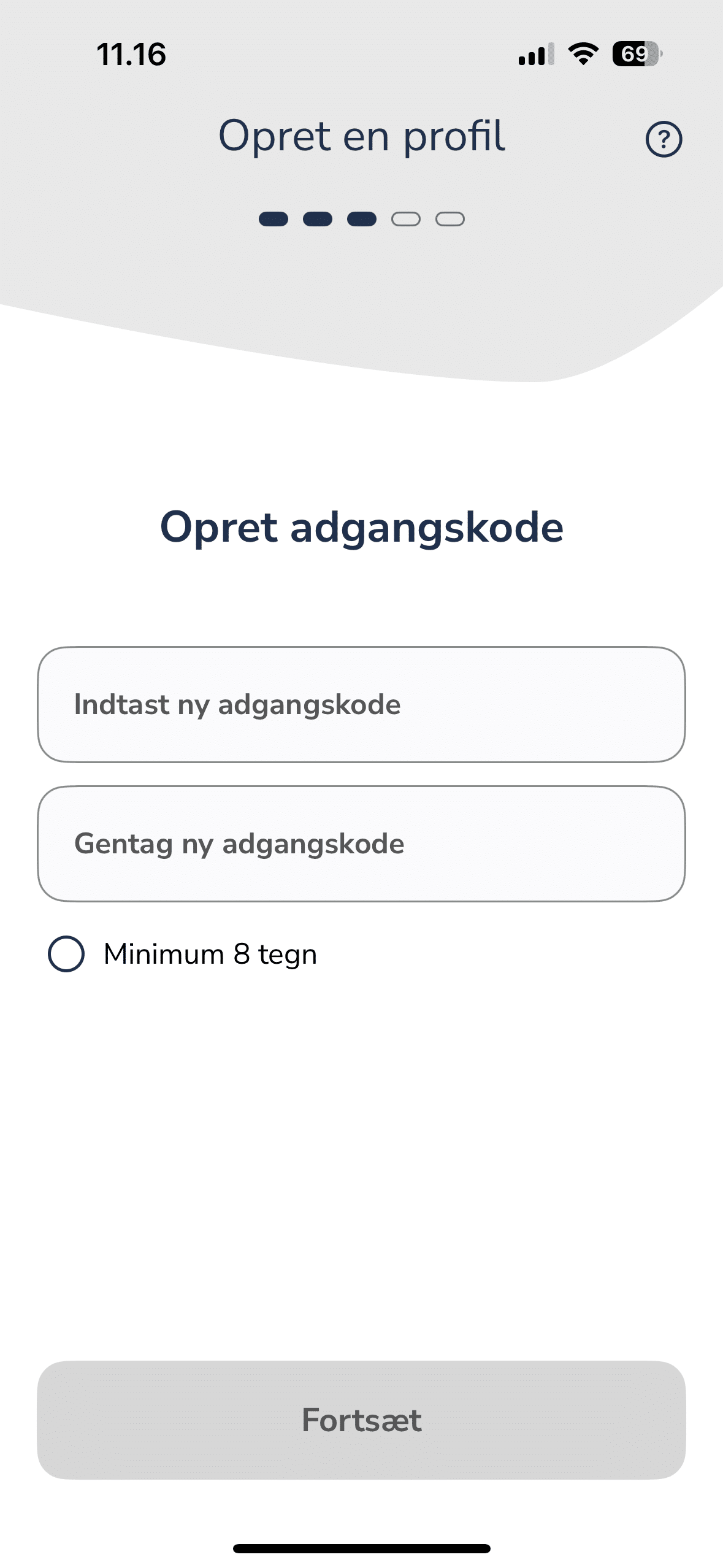Opret en brugerprofil i TAXA app 4