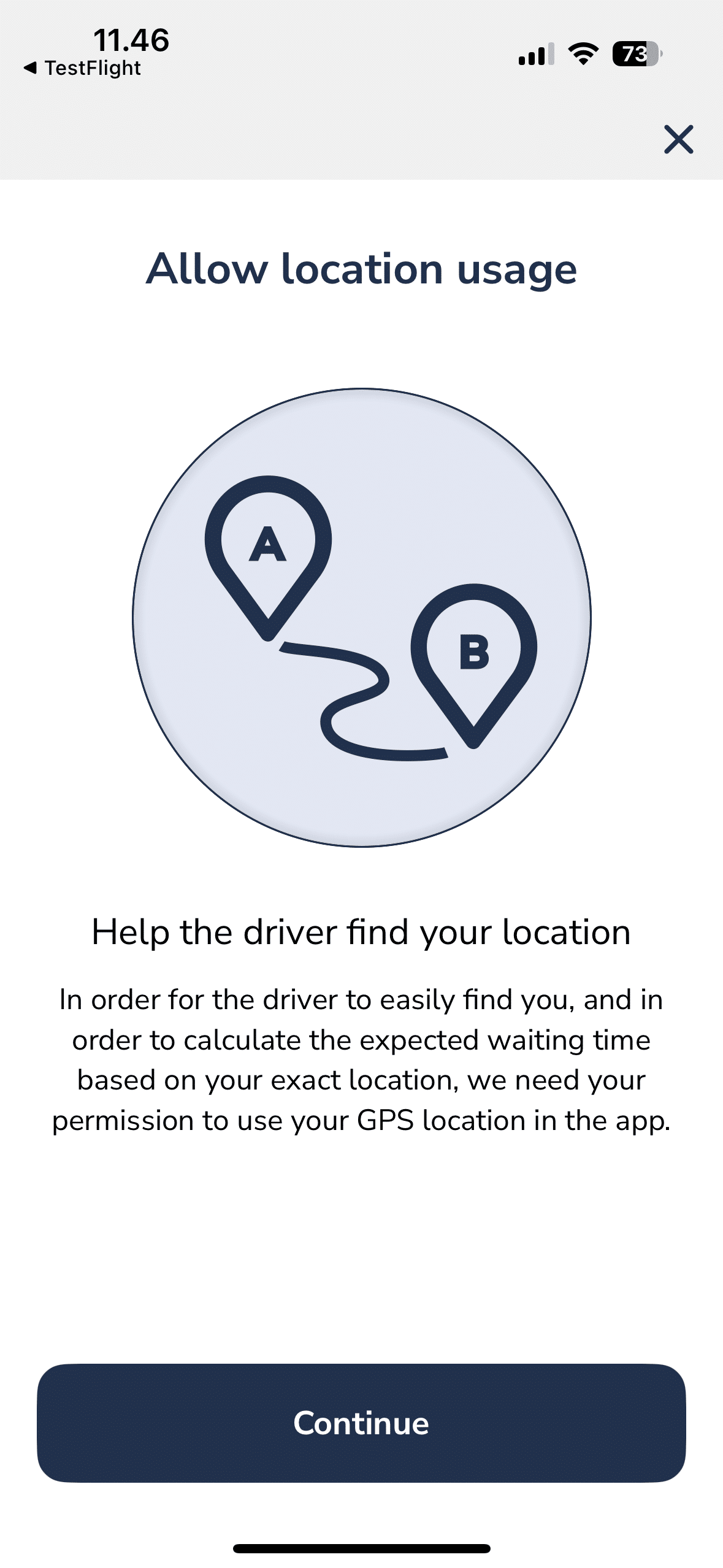 Create an user profile in the taxi app 7