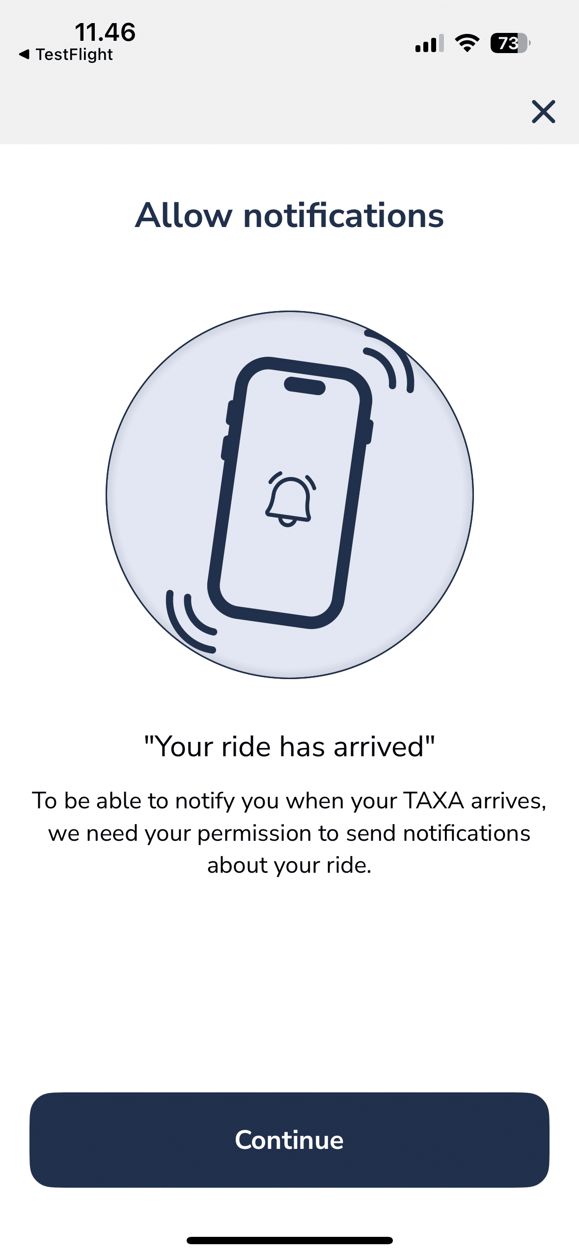 Create an user profile in the taxi app 8