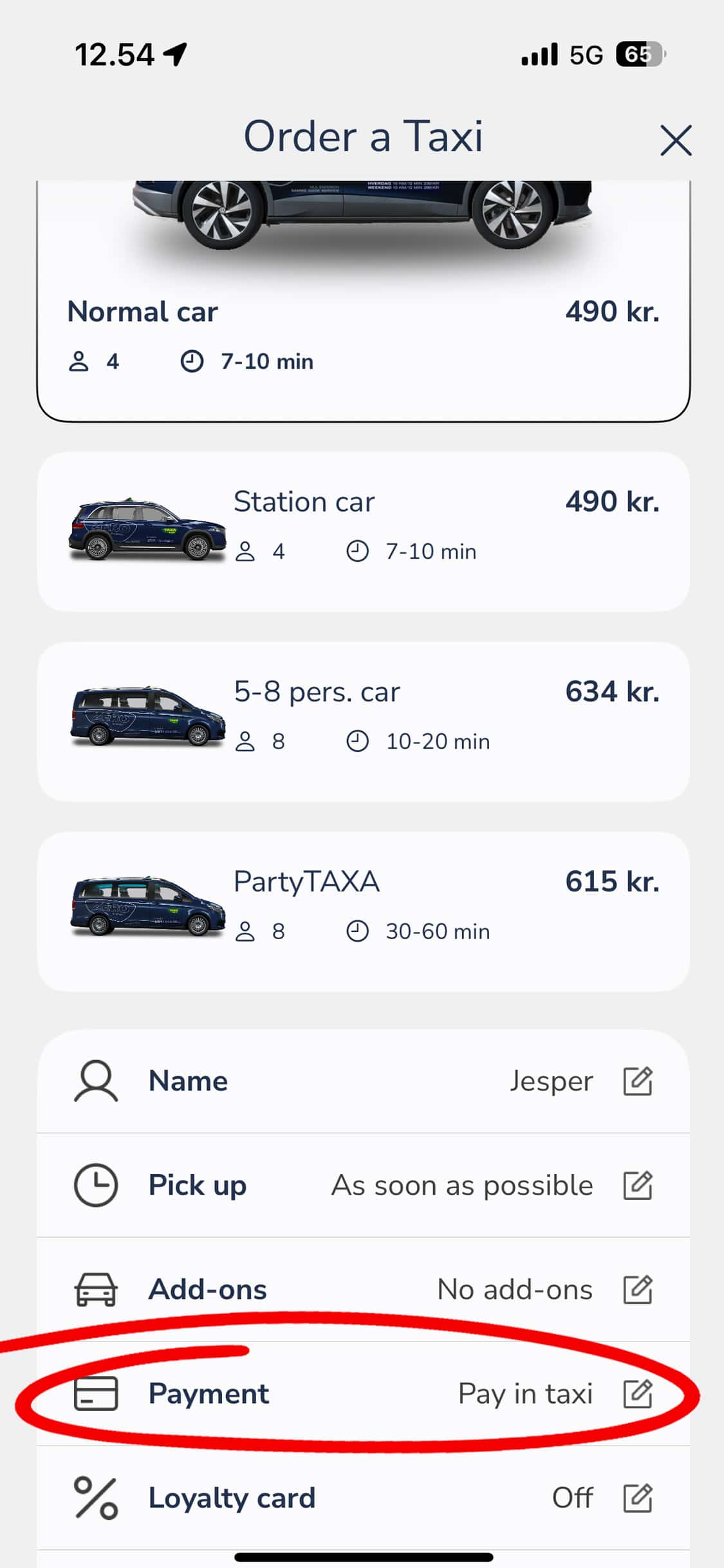 Order a taxi with your company agreement 1